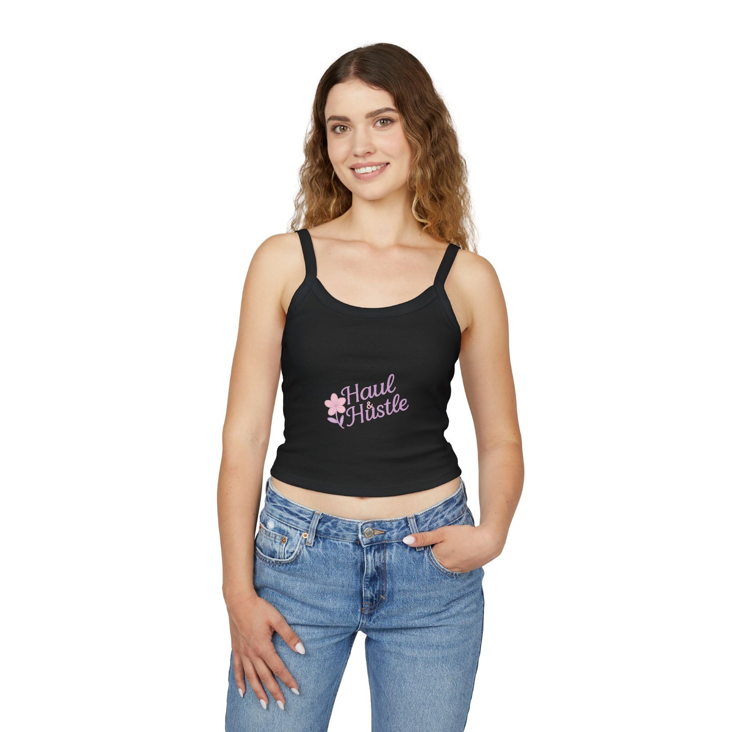 Haul & Hustle Women's Spaghetti Strap Tank Top - Casual Floral Workout Top