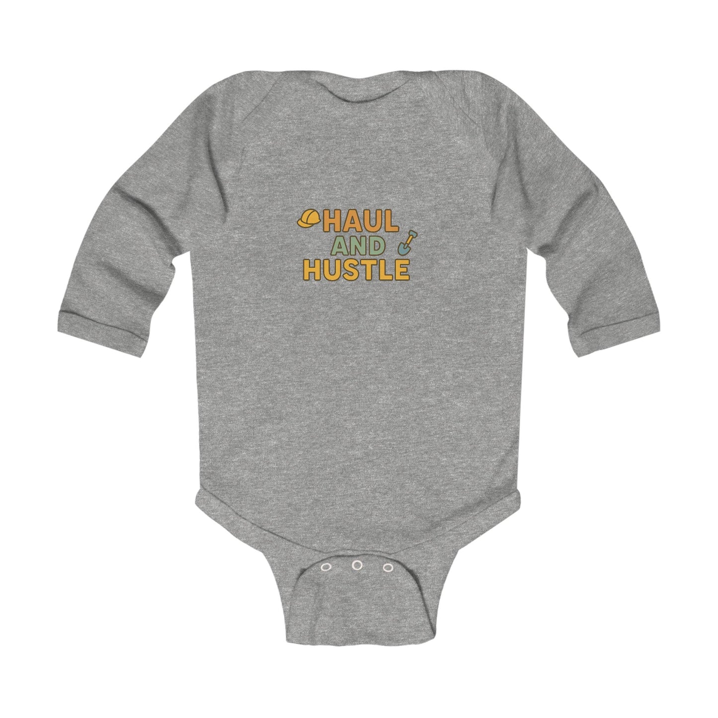 Cute Infant Long Sleeve Bodysuit - 'Haul and Hustle' Design