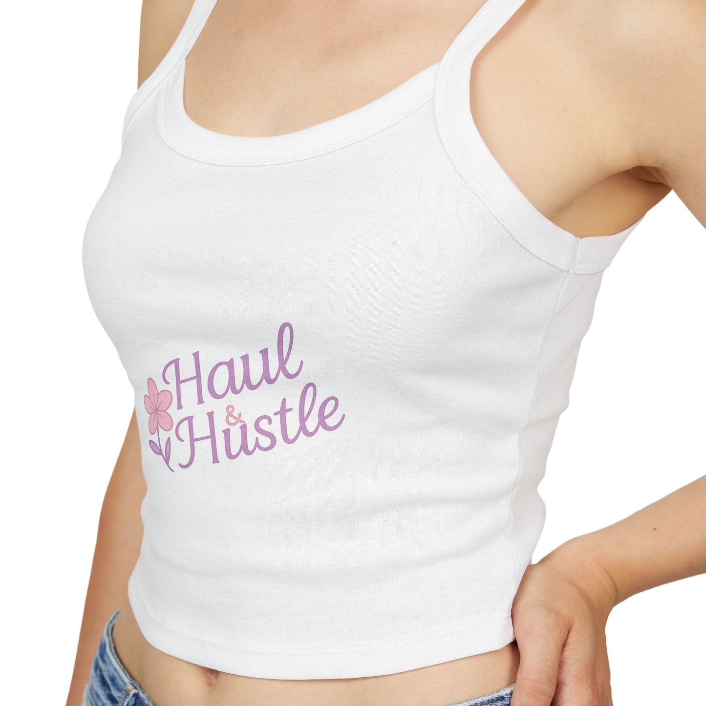 Haul & Hustle Women's Spaghetti Strap Tank Top - Casual Floral Workout Top