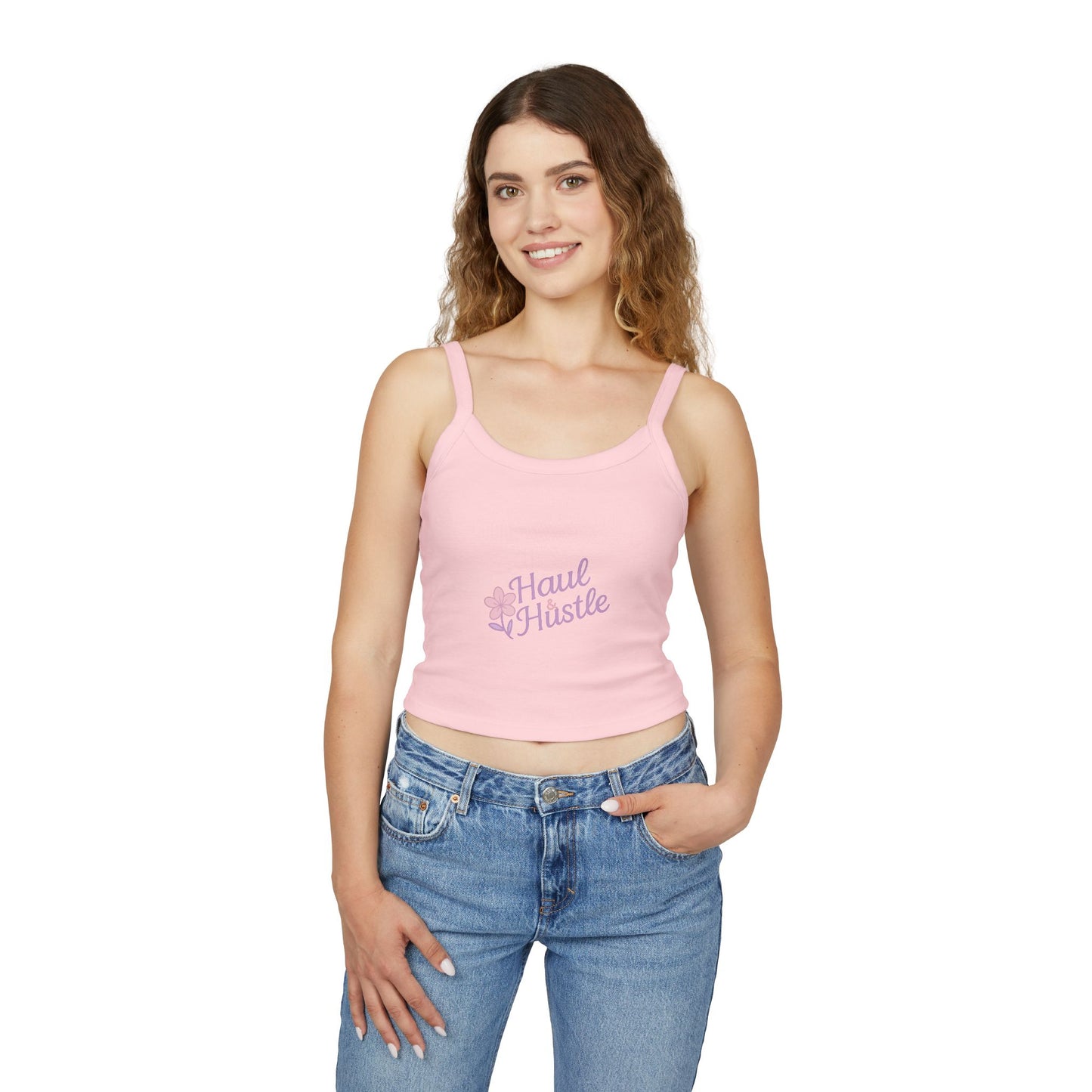 Haul & Hustle Women's Spaghetti Strap Tank Top - Casual Floral Workout Top