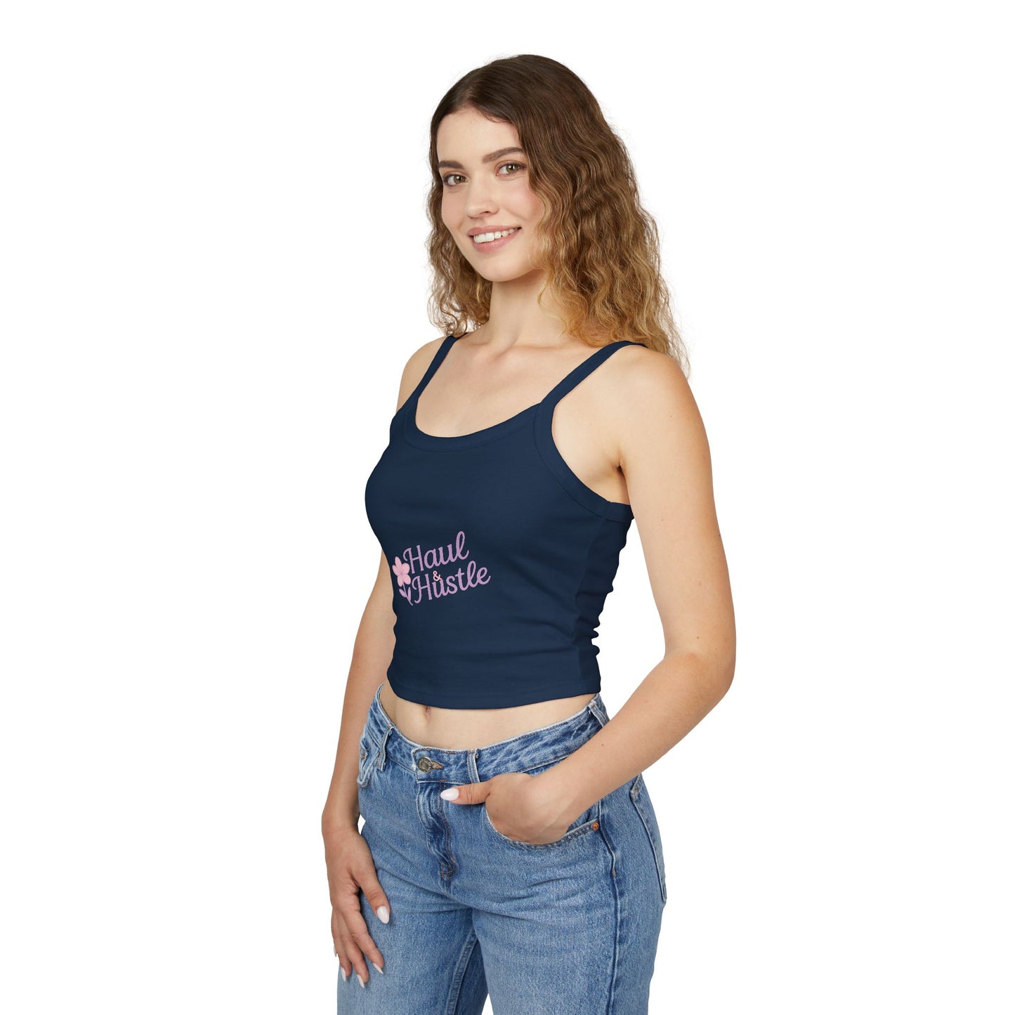 Haul & Hustle Women's Spaghetti Strap Tank Top - Casual Floral Workout Top