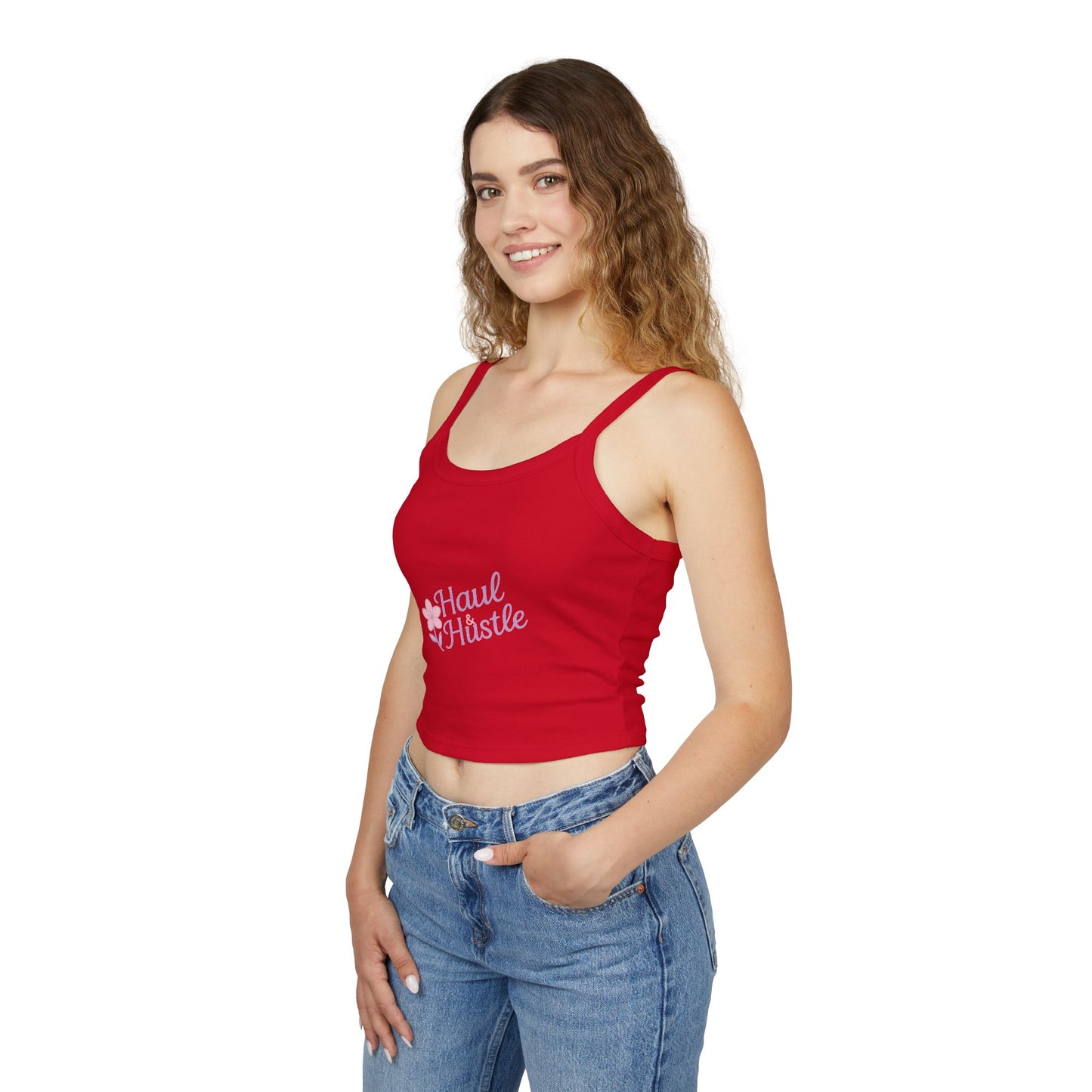Haul & Hustle Women's Spaghetti Strap Tank Top - Casual Floral Workout Top