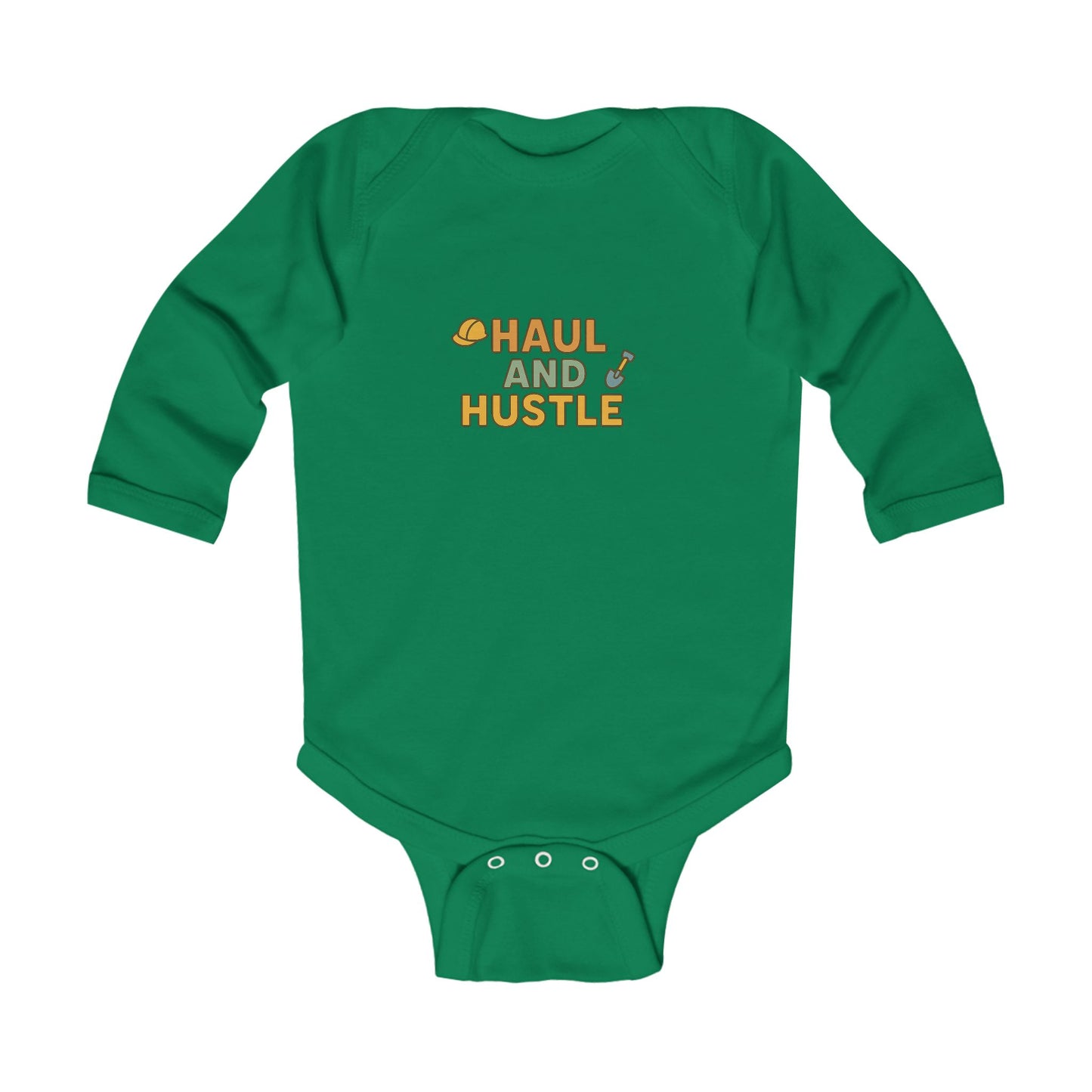 Cute Infant Long Sleeve Bodysuit - 'Haul and Hustle' Design