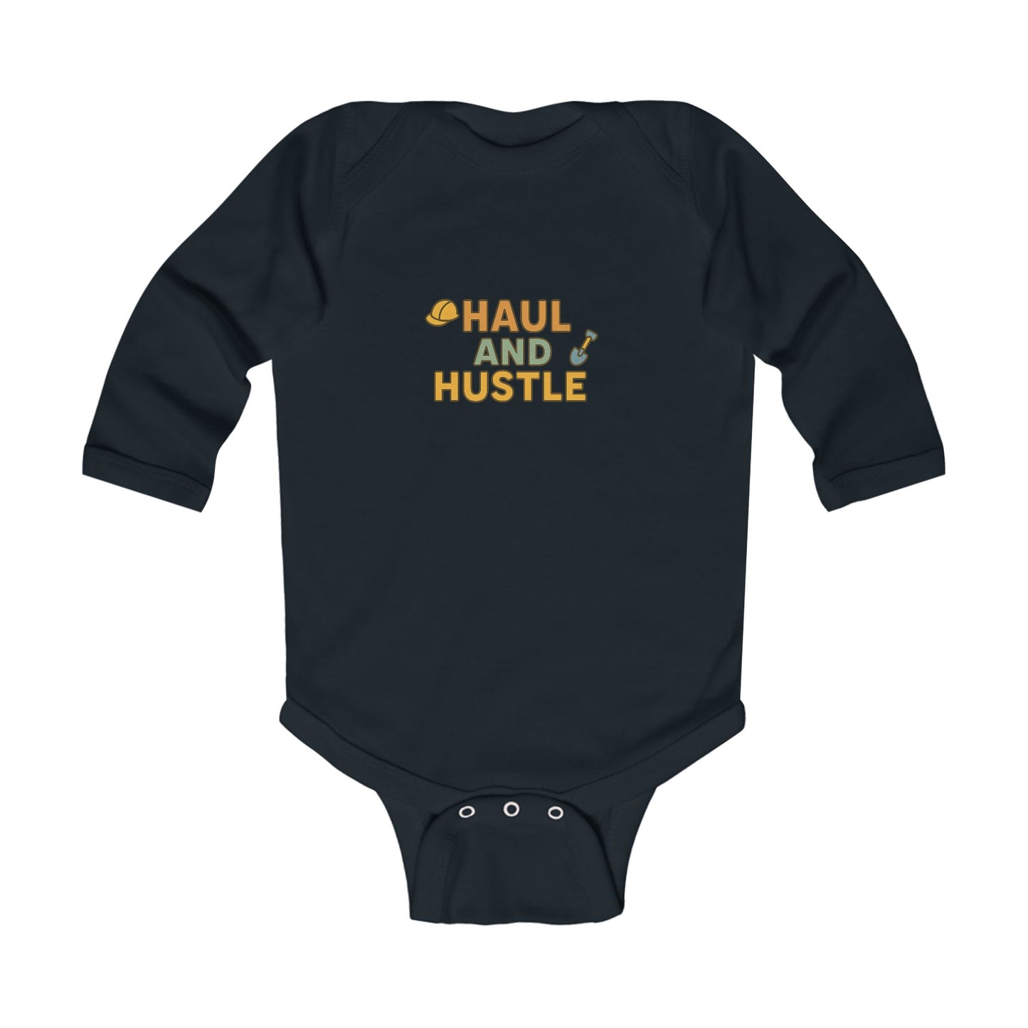 Cute Infant Long Sleeve Bodysuit - 'Haul and Hustle' Design