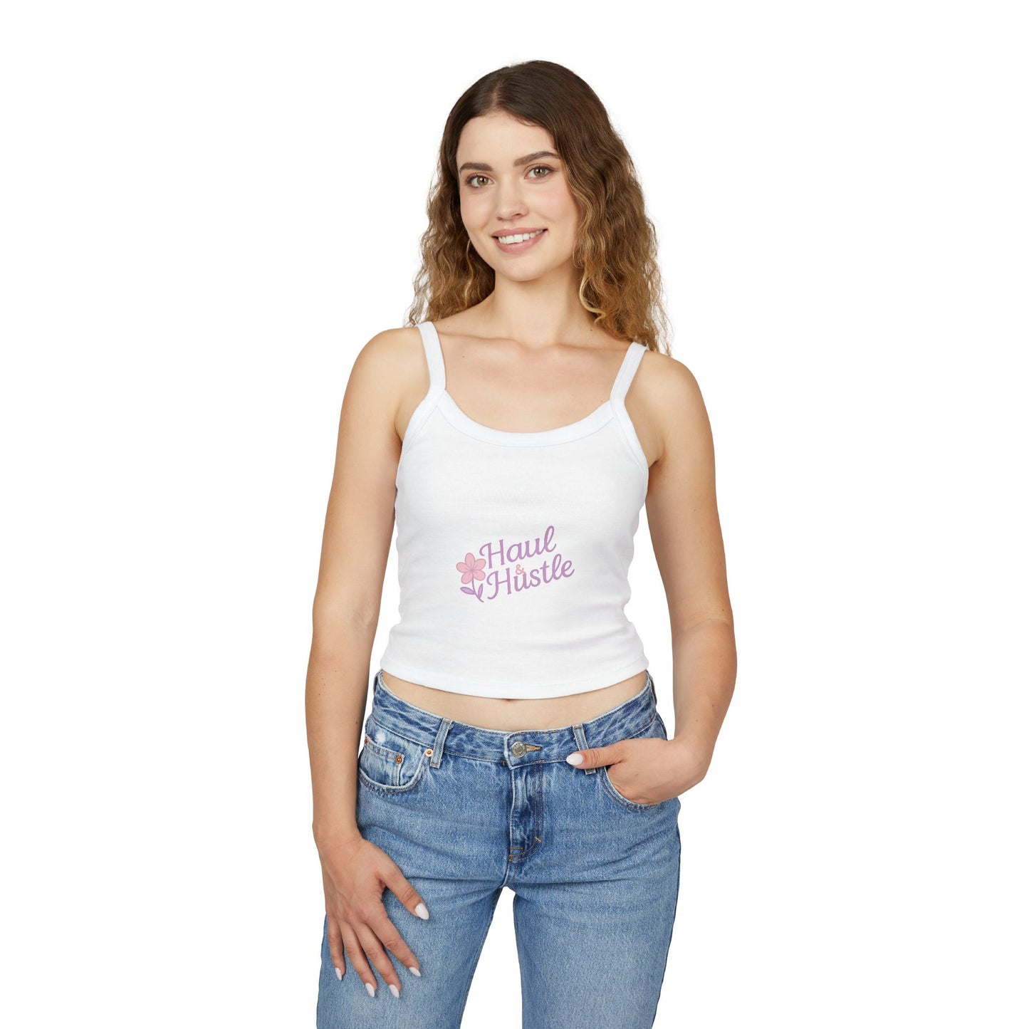 Haul & Hustle Women's Spaghetti Strap Tank Top - Casual Floral Workout Top