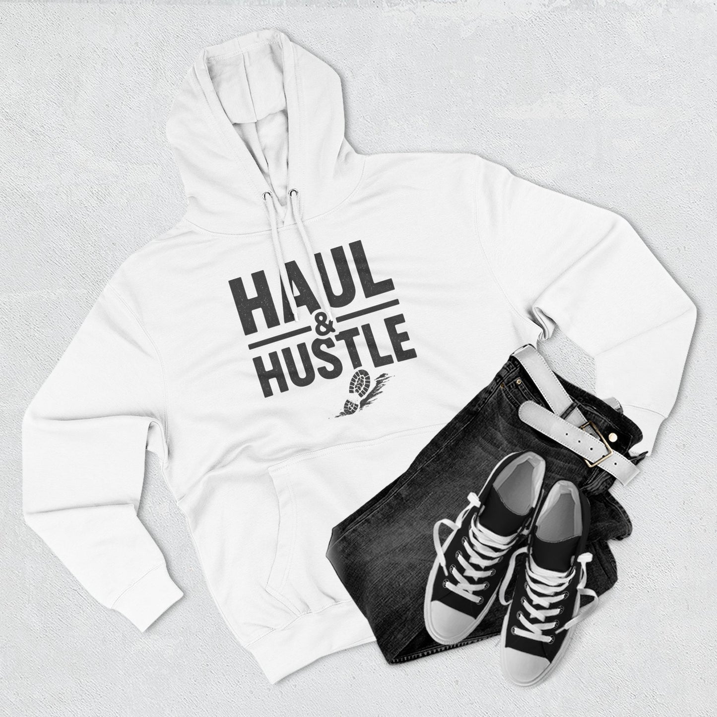 Inspirational Fleece Hoodie - 'Haul & Hustle'