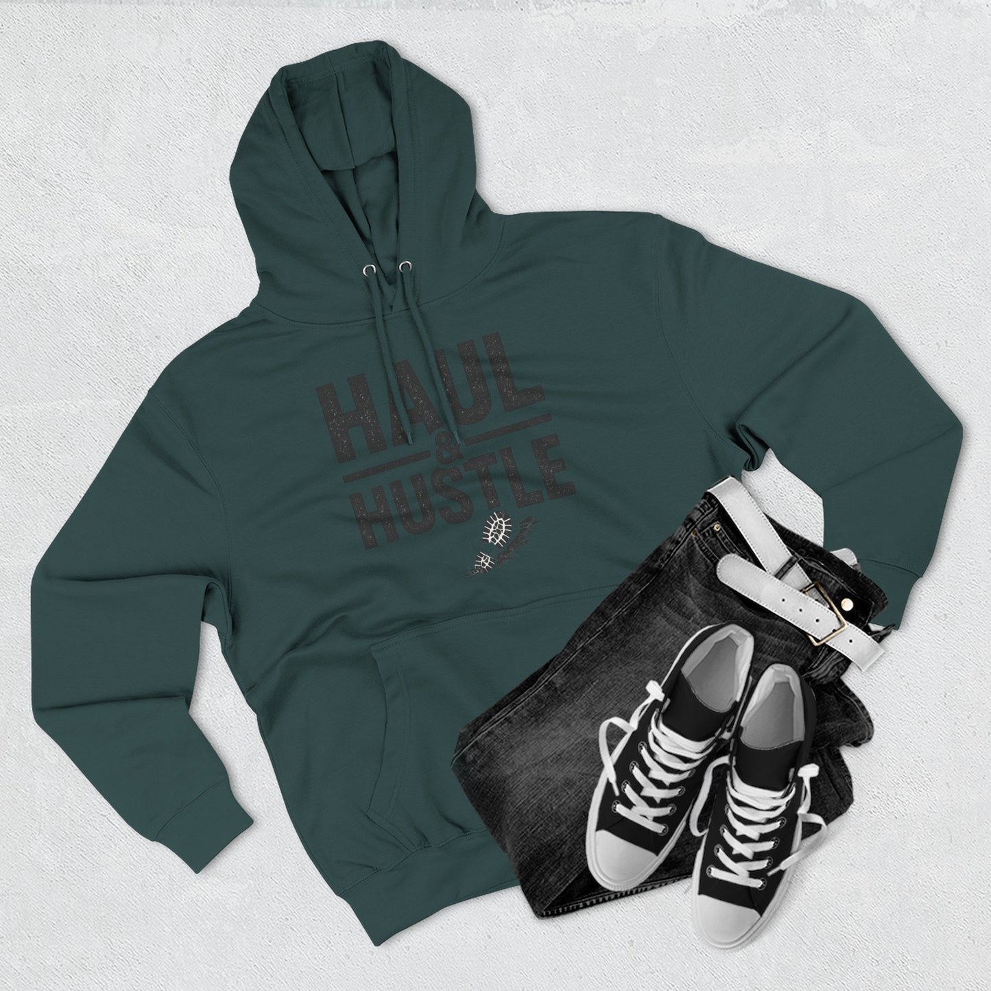 Inspirational Fleece Hoodie - 'Haul & Hustle'