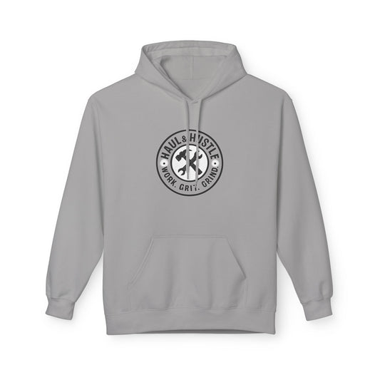 Haul & Hustle Motivational Fleece Hoodie for Active Lifestyle, winter warmer
