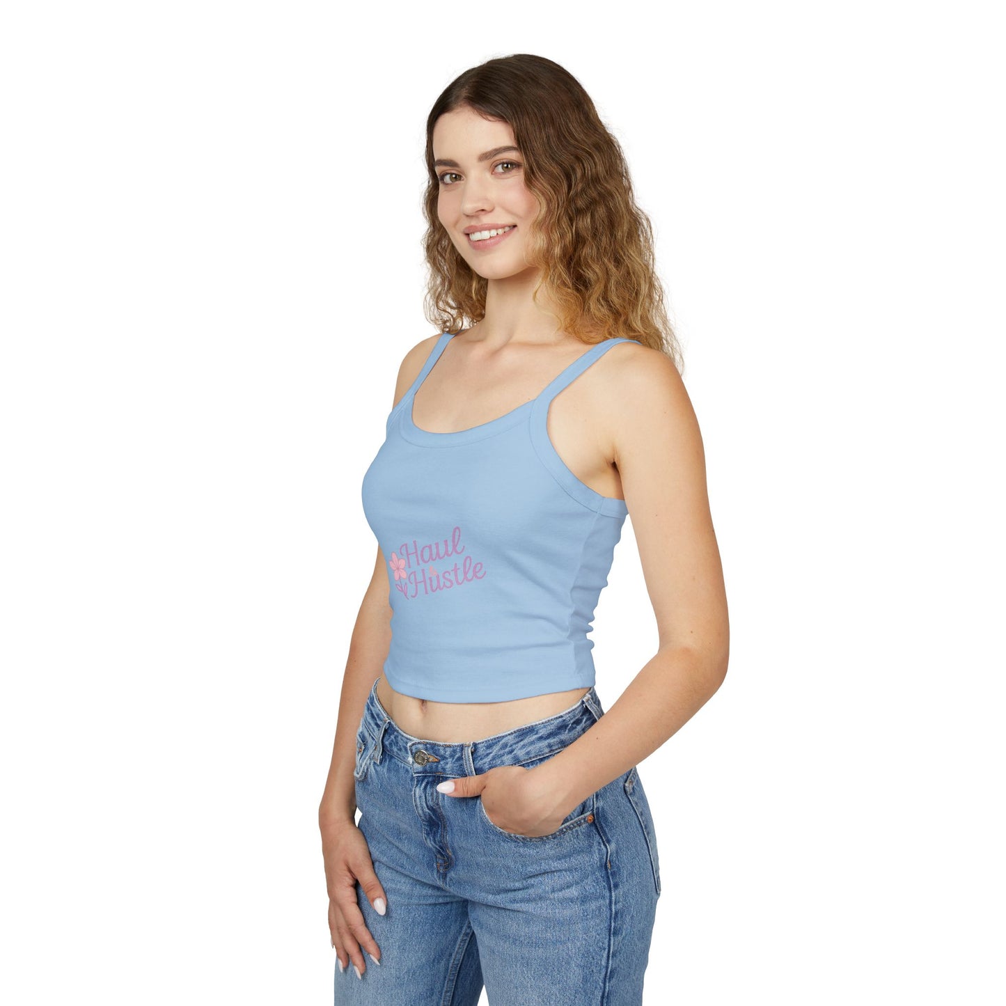 Haul & Hustle Women's Spaghetti Strap Tank Top - Casual Floral Workout Top