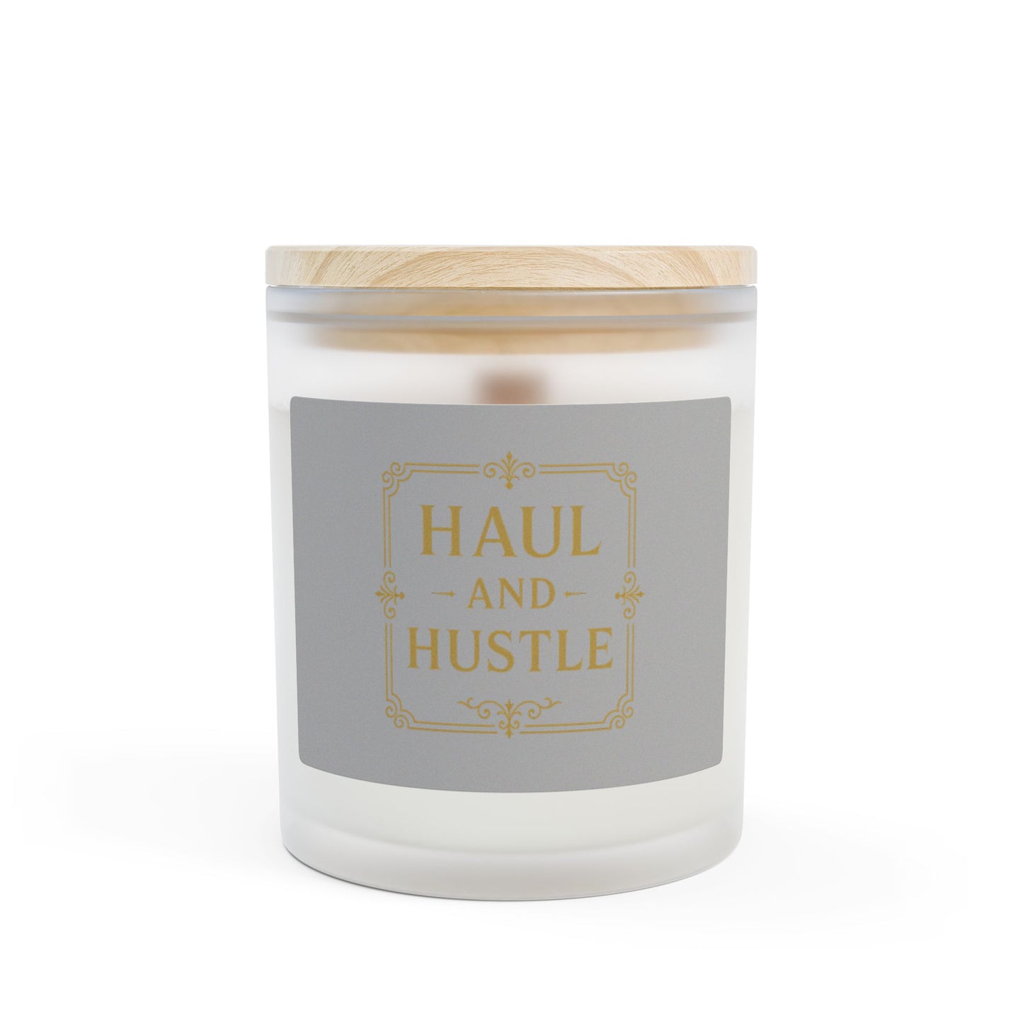 Frosted Glass Candle - Haul and Hustle | Motivational Home Decor | Perfect Gift for Entrepreneurs